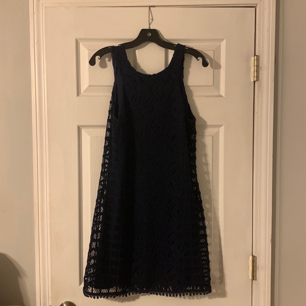 Lily Pulitzer navy blue lace shift dress size medium